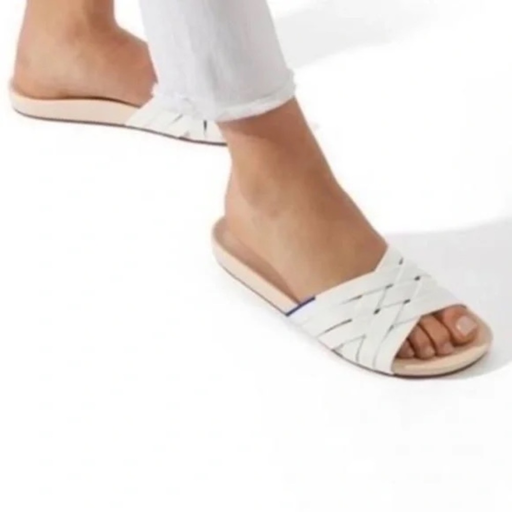 Rothy's White Woven Slide Sandals Size 9.5